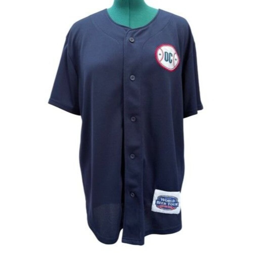 Old Chicago World Beer Tour Jersey Navy Blue Mesh Men's Size XL Unisex